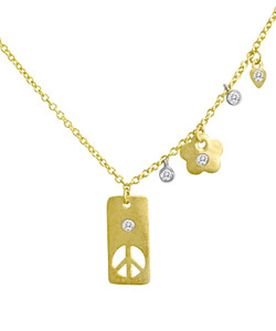 Meira T. Peace Sign Pendant and Charm Necklace