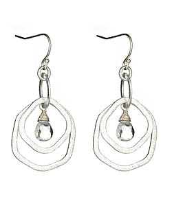 Urban Posh Lilly White Topaz Silver Earrings