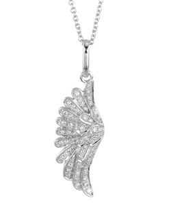 Majolie White Angel Wing Diamond Necklace
