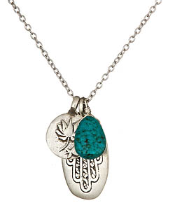 Satya Jewelry Turquoise Hand Blossom Necklace