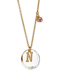 Diane Yang Clear Swarovski Crystal Initial Necklace
