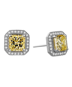 Lafonn Canary Square Stud Earrings