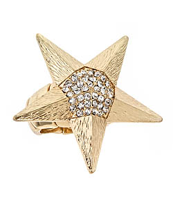 Blu Bijoux Gold Star Crystal Ring