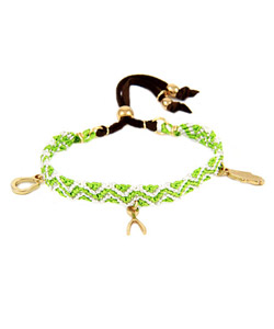 Ettika Triple-Charm Green Friendship Bracelet