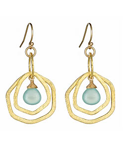 Urban Posh Lilly Green Chalcedony Gold Earrings