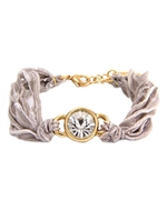 Ettika Round Crystal Vintage Ribbon Bracelet