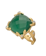 Indulgems Green Onyx Cushion-Cut Ring
