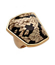 Kenneth Jay Lane Printed Snakeskin Enamel Ring