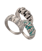 Blu Bijoux Crystal  Zebra  Rings
