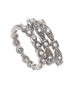 Zaria Silver Pave Cubic Zirconia Ring Set