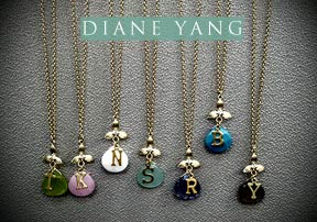 Item of the Week: Diane Yang Gold Initial and Gemstone Orchid Pendant Necklace