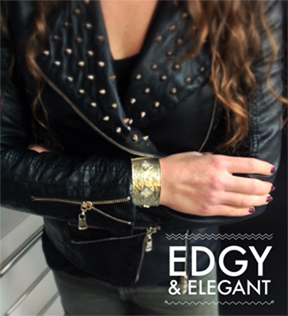 The Item Of The Week Is Be-Jé Designs' Gold and Crystal Petal Cuff Bracelet